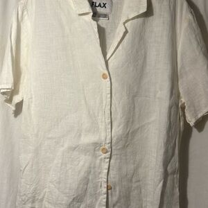 Flax womens Short Sleeve Button Down Shirt size small